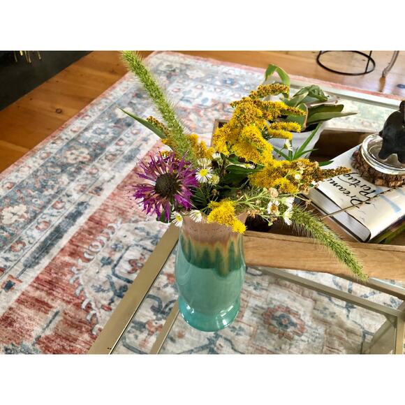 Vintage Studio Pottery Large Vase, Mid Century Pottery, Retro, Drip Glaze - Picture 5 of 9